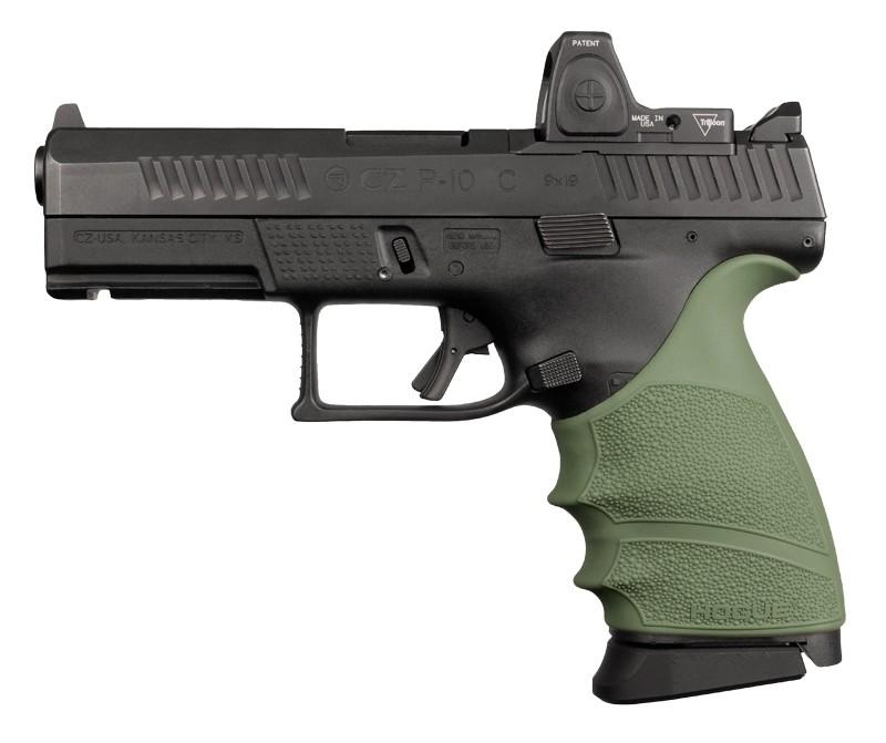 Hogue HandAll Beavertail Rubber Handgun Grip Sleeve CZ P-10 Compact OD Green