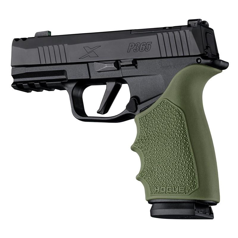 Hogue P365 XMacro Beavertail HandAll Grip Sleeve Cobblestone Texture - OD Green