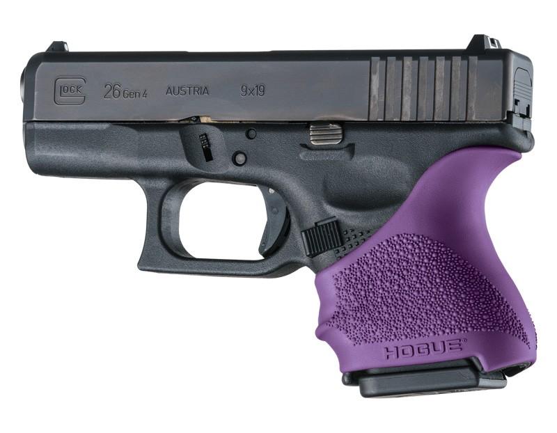 Hogue HandAll Beavertail Rubber Grip Sleeve Glock 26/27 in Purple