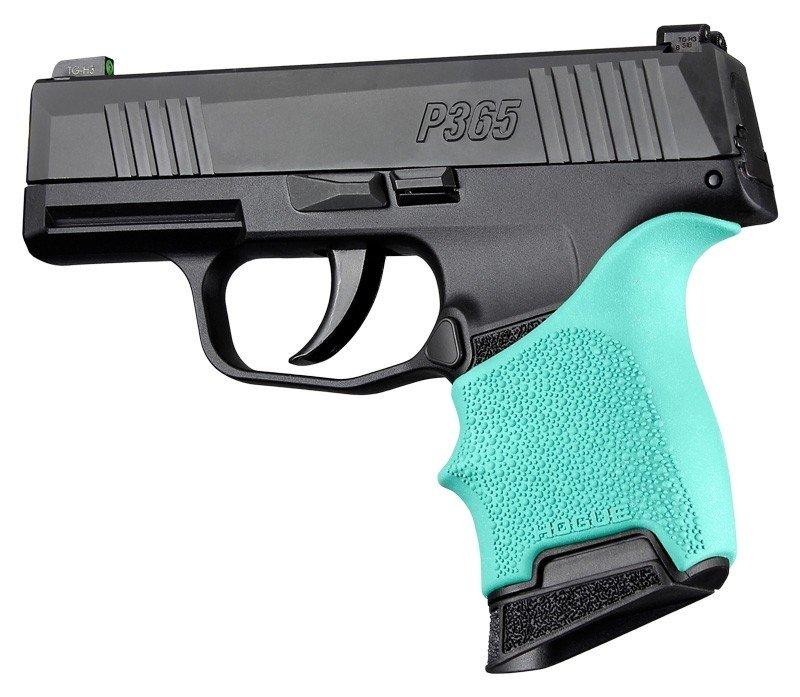 Hogue HandAll Beavertail Grip Sleeve Aqua for Sig Sauer P365