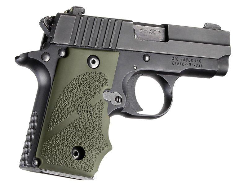 Hogue SIG P238 Overmolded Rubber Grip Finger Grooves OD Green