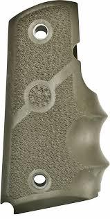 Hogue 1911 Officer Size Rubber Grip OD Green Finger Groove Wrap Around