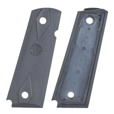 Hogue Colt 1911 .45 Government Checkered Rubber Grips - Pewter Finish