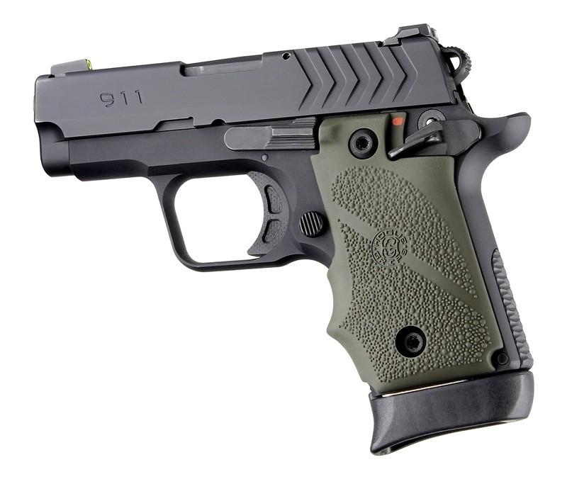 Hogue Springfield 911 Ambi Safety Rubber Grip OD Green Cobblestone