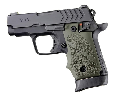 Hogue Springfield 911 Ambi Safety Rubber Grip OD Green Cobblestone