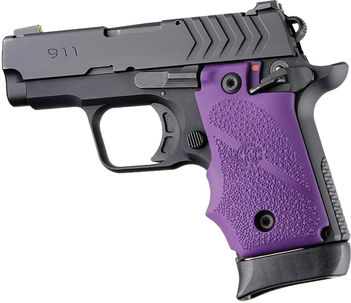 Hogue Springfield 911 Ambi Safety Rubber Grip Purple Cobblestone
