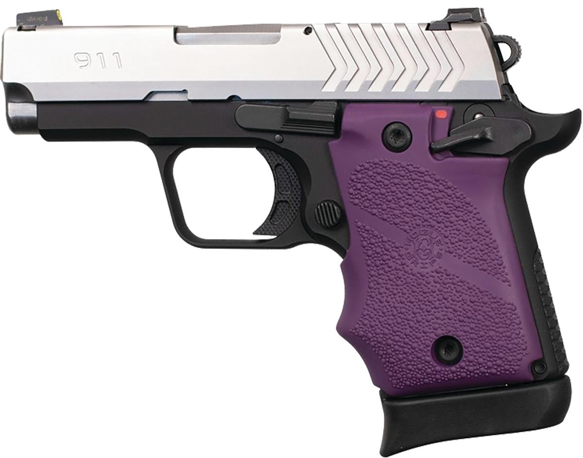Hogue Springfield Armory 911 9mm Ambi Safety Rubber Grip Purple