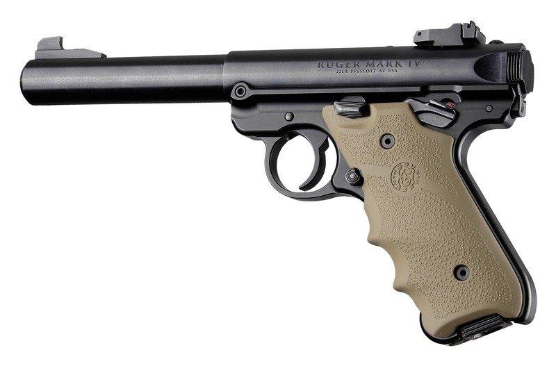 Ruger MKIV Replacement Rubber Grip Finger Grooves Flat Dark Earth