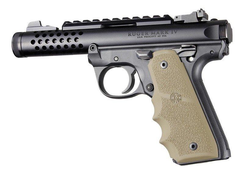Hogue Flat Dark Earth Rubber Grip for Ruger 22/45 MKIV