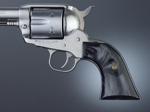 Hogue Ruger Blackhawk Vaquero Two-Piece Cowboy Grip Panels - Black Pearl