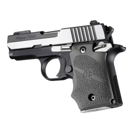 Hogue SIG P938 Cobblestone OverMolded Rubber Grip Finger Grooves Slate Grey