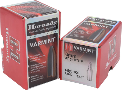 Hornady 2442 Traditional Varmint .243 Diameter 87 Grain HPBT Bullets 100 Per Box