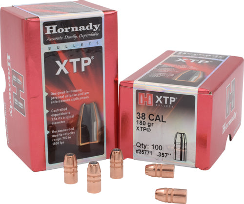 Hornady 38 Cal .357 Diameter 180 Grain XTP Bullets 100-Pack