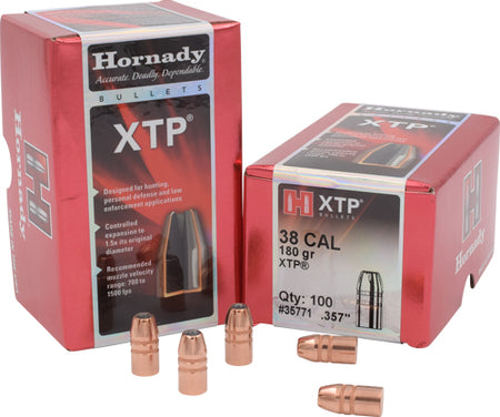 Hornady 38 Cal .357 Diameter 180 Grain XTP Bullets 100-Pack