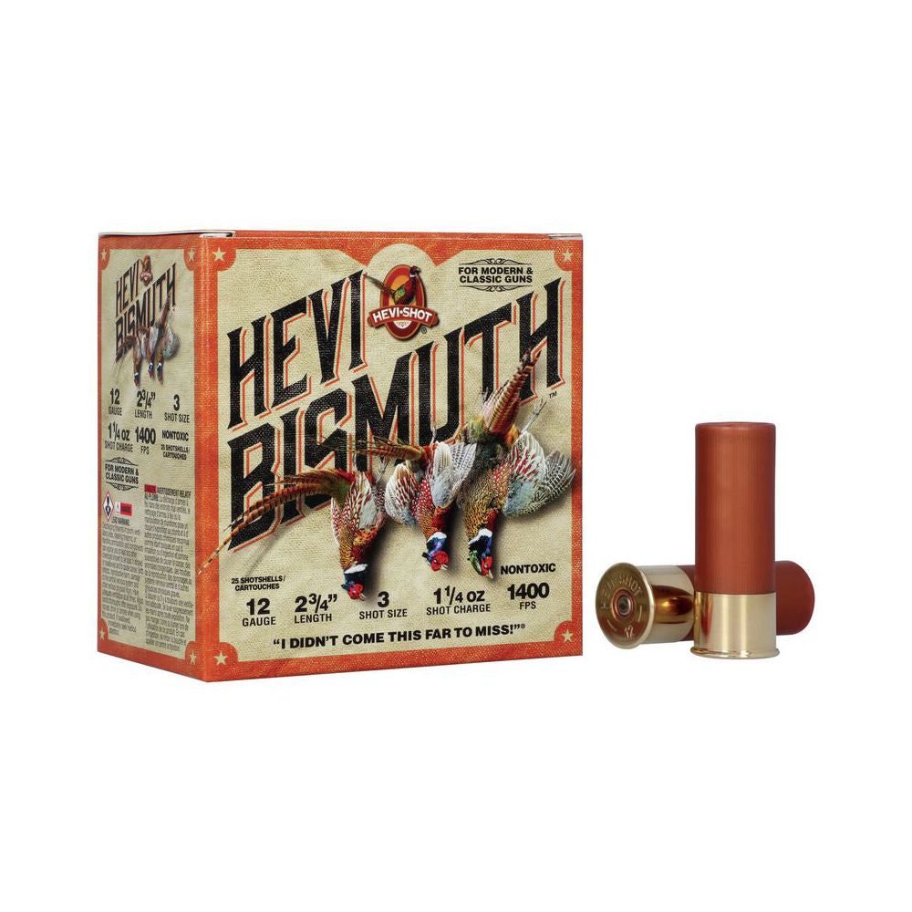 HEVI-Shot HS14713 HEVI-Bismuth Upland 12 Gauge 2.75" 1-1/4oz 3 Shot 1400 fps 604544686623