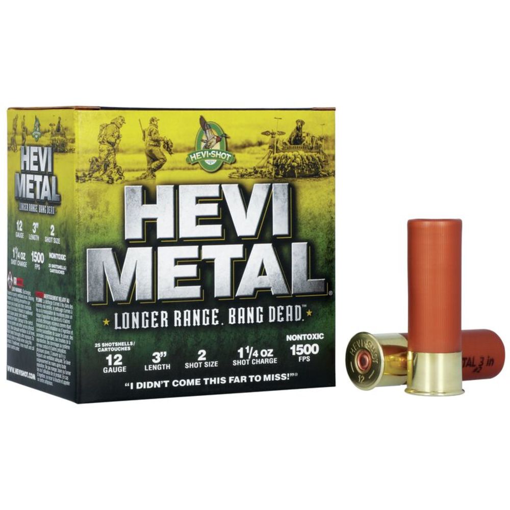 HEVI-Shot HS38002 HEVI-Metal Longer Range 12 Gauge 3" 1-1/4oz 2 Shot 1500 fps 816383002728