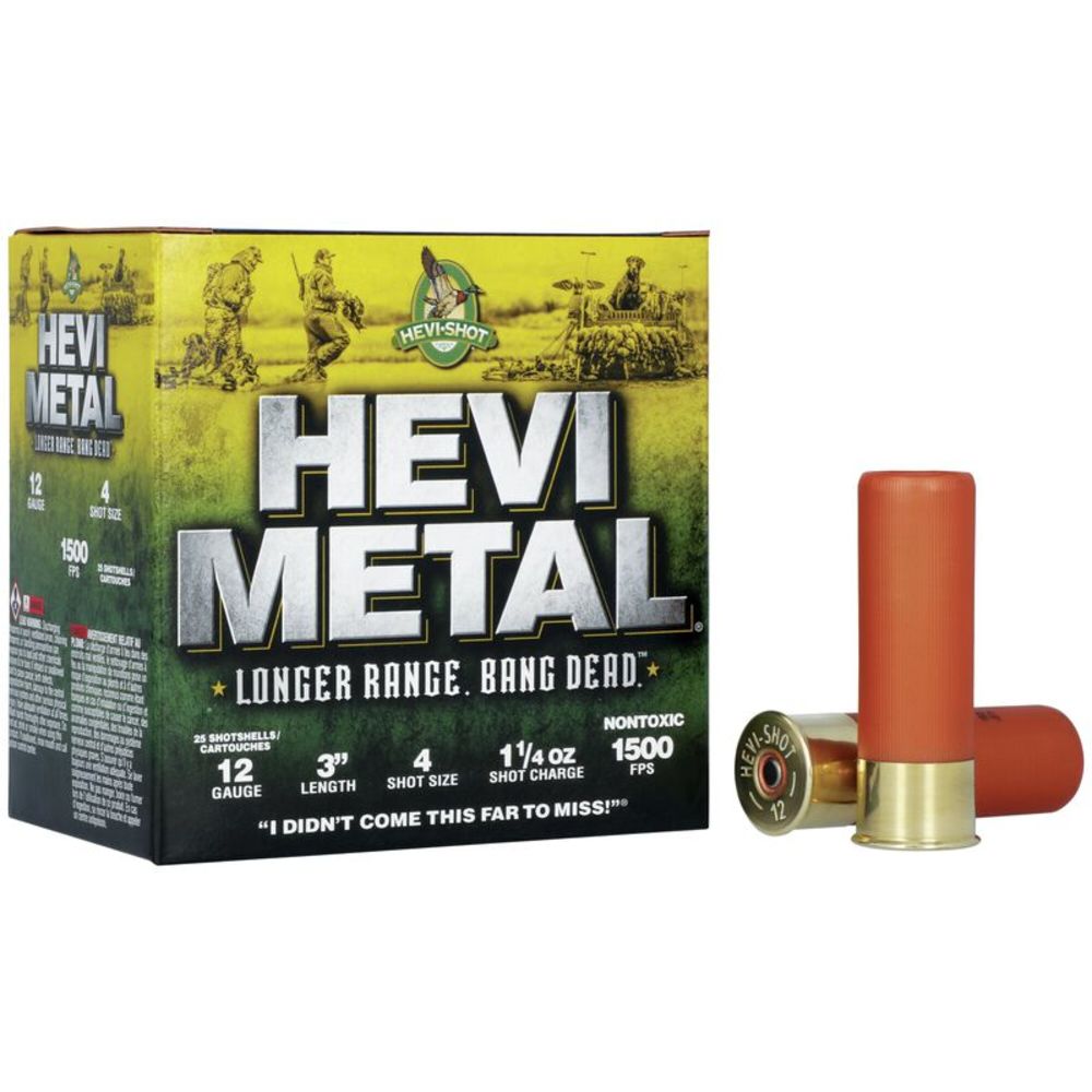 HEVI-Shot HS38004 HEVI-Metal Longer Range 12 Gauge 3" 1-1/4oz 4 Shot 1500 fps 816383002766