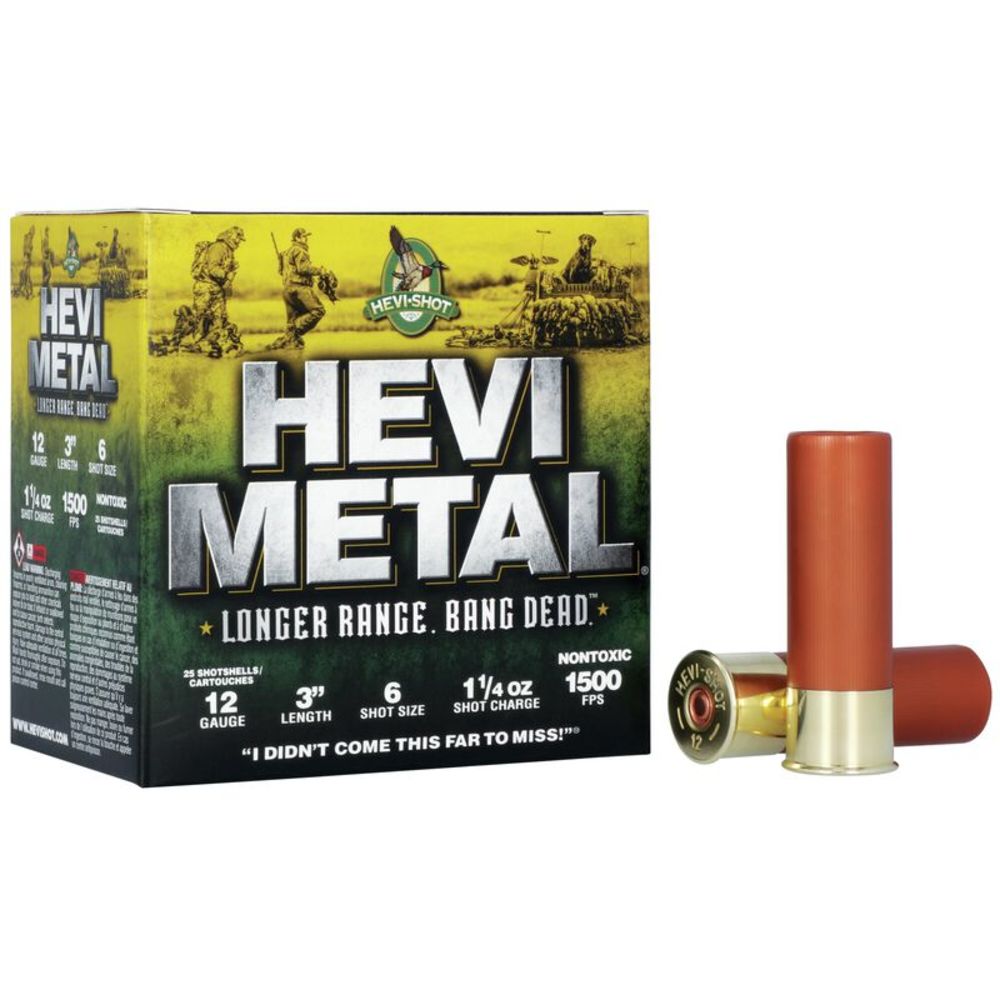 HEVI-Shot HS38006 HEVI-Metal Longer Range 12 Gauge 3" 1-1/4oz 6 Shot 1500 fps 816383002780