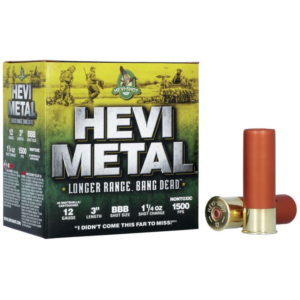 HEVI-Shot HS38008 HEVI-Metal Longer Range 12 Gauge 3" 1-1/4oz BBB 1500 fps 816383002803