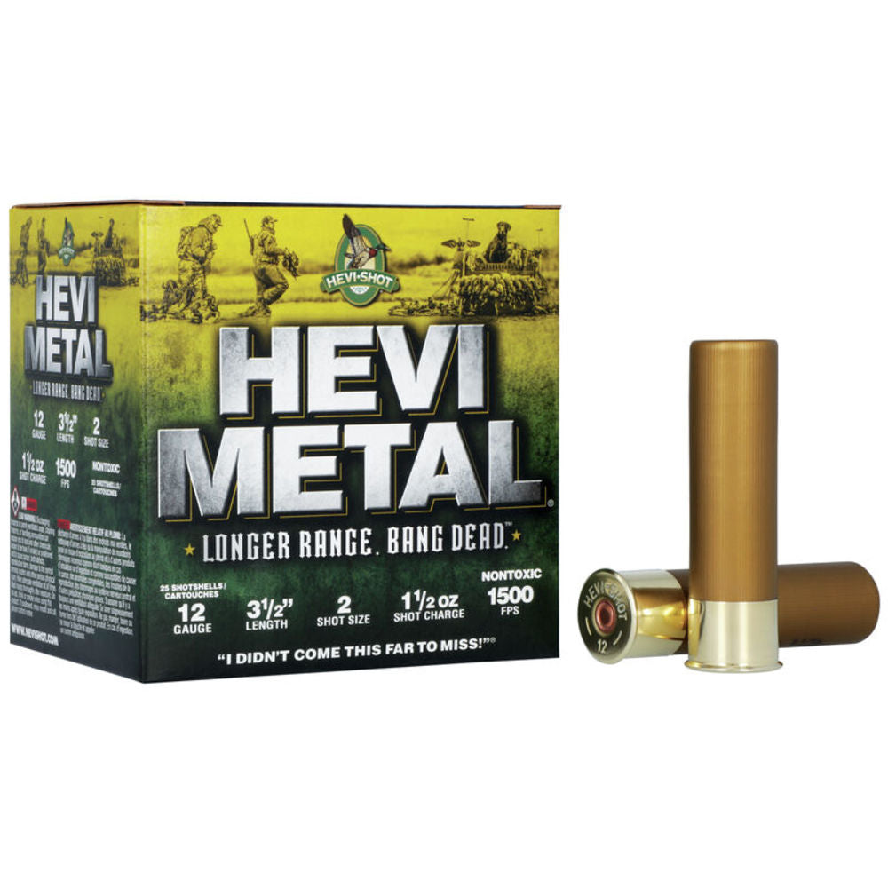 HEVI-Shot HS38502 HEVI-Metal Longer Range 12 Gauge 3.5" 1-1/2oz 2 Shot 1500 fps 816383002841