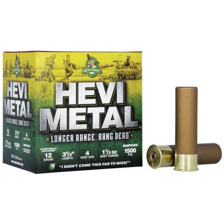 HEVI-Shot HS38504 HEVI-Metal Longer Range 12 Gauge 3.5" 1-1/2oz 4 Shot 1500 fps 816383002889