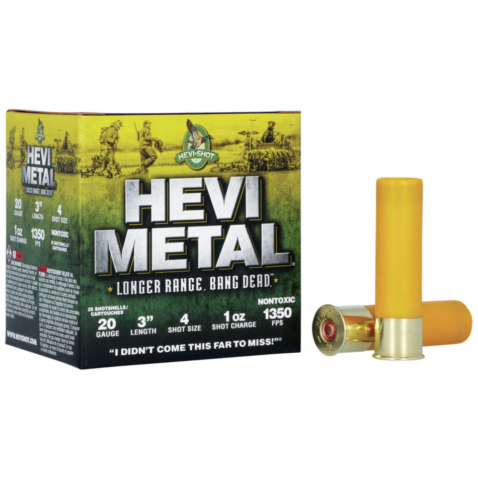 HEVI-Shot HS39004 HEVI-Metal Longer Range 20 Gauge 3" 1oz 4 Shot 1350 fps 816383003572
