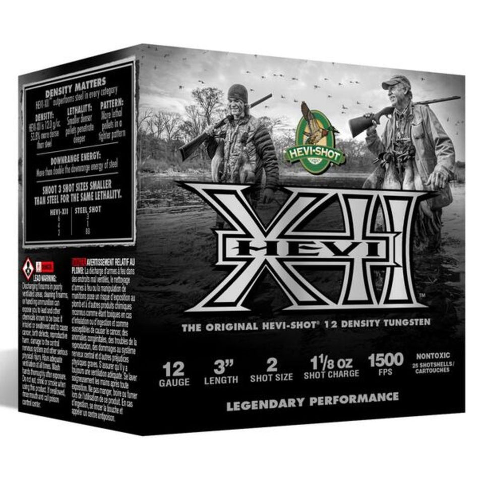 HEVI-Shot HS51302 HEVI-XII Waterfowl 12 Gauge 3" 1-1/8oz 2 Shot 1500 fps 816383004272