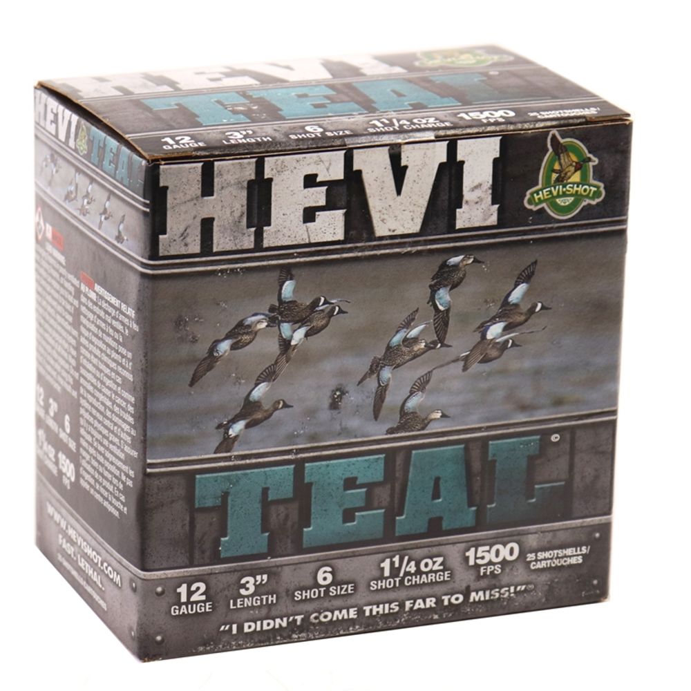 HEVI-Shot HS60006 HEVI-Teal Waterfowl 12 Gauge 3" 1-1/4oz 6 Shot 1500 fps 816383600061