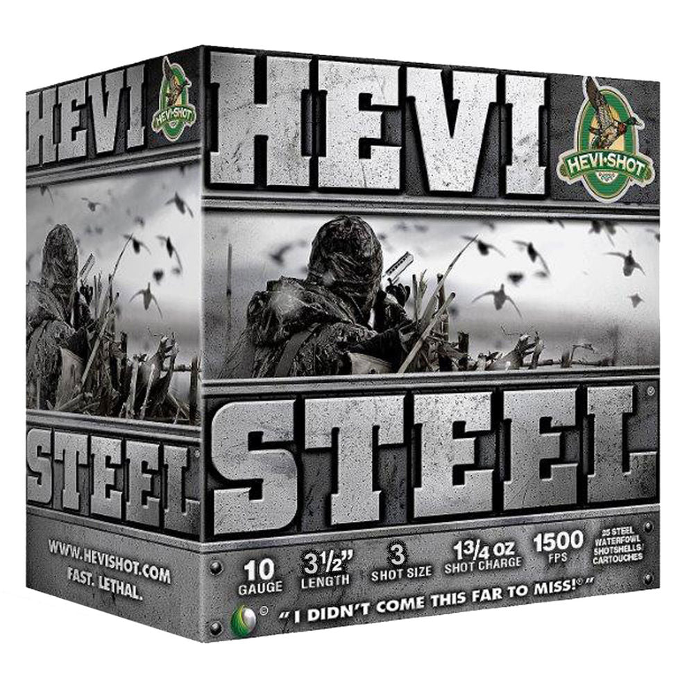 HEVI-Shot 10 Gauge Shotgun Ammo HEVI-Steel 3.5 in 1-3/4 oz #3
