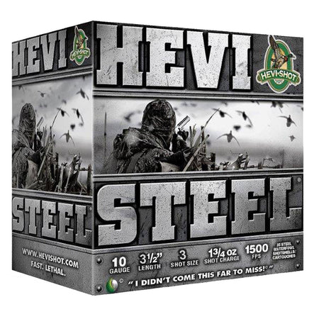 HEVI-Shot 10 Gauge Shotgun Ammo HEVI-Steel 3.5 in 1-3/4 oz #3