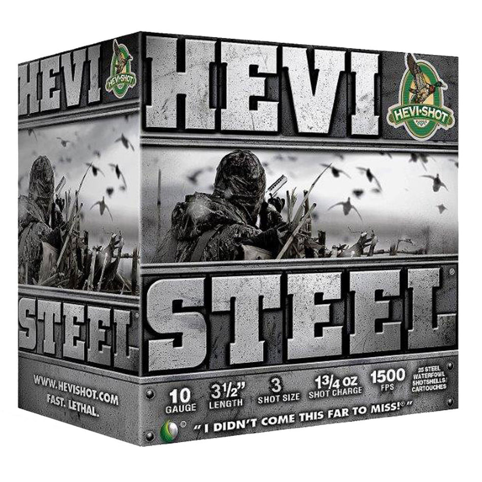 HEVI-Shot 10 Gauge Shotgun Ammo HEVI-Steel 3.5 in 1-3/4 oz #3
