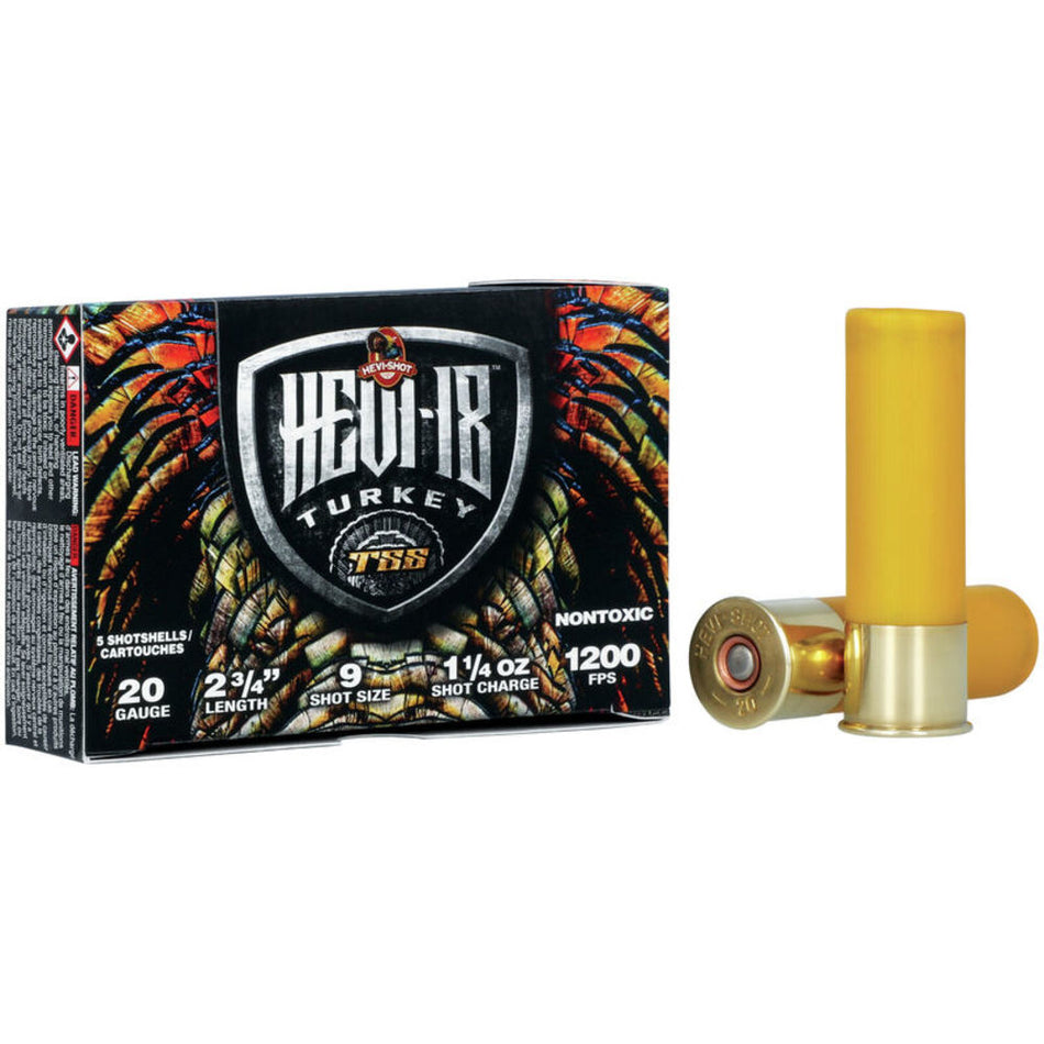 HEVI-Shot HS7109 HEVI-18 TSS Turkey 20 Gauge 2.75" 1-1/4oz 9 Shot 1200 fps 604544689402