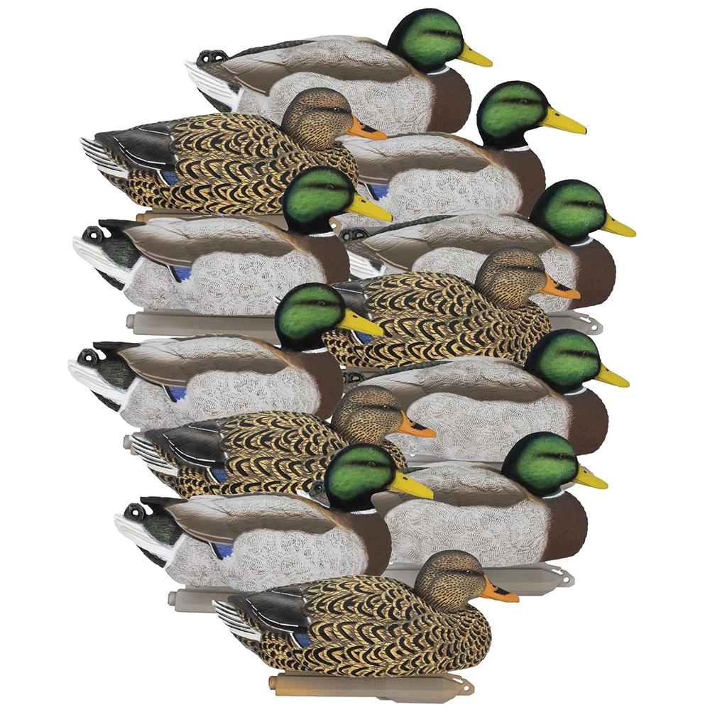 Higdon Legacy Mag Mallard Foam-Filled Duck Decoys Painted Heads Set of 6