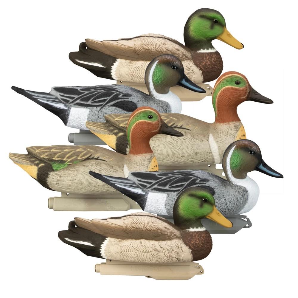 Higdon Late Season Puddle Pack 6 Piece Standard Foam Drake Decoys Mallard Pintail Teal