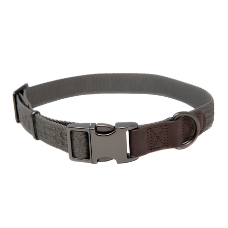 MoMarsh Dog Collar Adjustable 15 to 23 Inch Gun Metal Grey