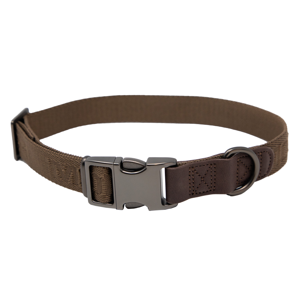 MoMarsh Dog Collar Adjustable 15 to 23 Inch Chocolate Brown