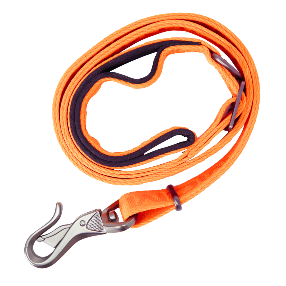 MoMarsh Hunter Orange Adjustable Dog Leash 47"-72" Stainless Hardware