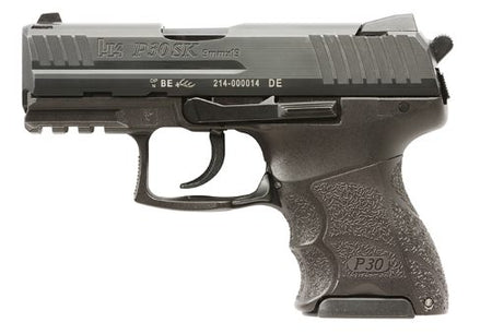 HK 81001107 P30SK V3 Sub-Compact Frame 9mm Luger 12+1/15+1 3.27" Black Steel Barrel, Black Cerakote Serrated Steel Slide, Black Polymer Frame w/Picatinny Rail, Ambidextrous
