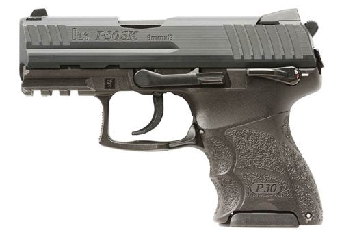 HK 81001110 P30SK V3 Sub-Compact Frame 9mm Luger 10+1 3.27" Stainless Steel Barrel, Black Cerakote Serrated Steel Slide, Black Polymer Frame w/Picatinny Rail, Ambidextrous