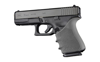 Hogue HandAll Beavertail Rubber Grip Sleeve for Glock 19, 23, 32 & 38 Gen 1/2/5, Non-Slip Cobblestone Pattern, Slate Gray