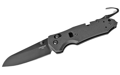 Hogue Trauma FRT Folding Knife, Bohler N680 Steel, 3.4 Inch Opposing Bevel Blade, Black Cerakote Finish 34779