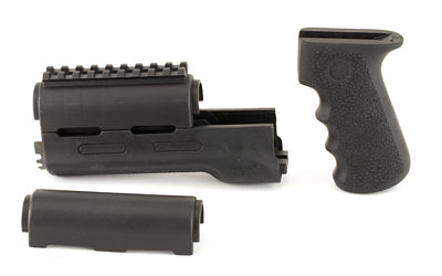 Hogue Black OverMolded Grip and Forend Kit, AK-47/AK-74 with Finger Grooves 74008