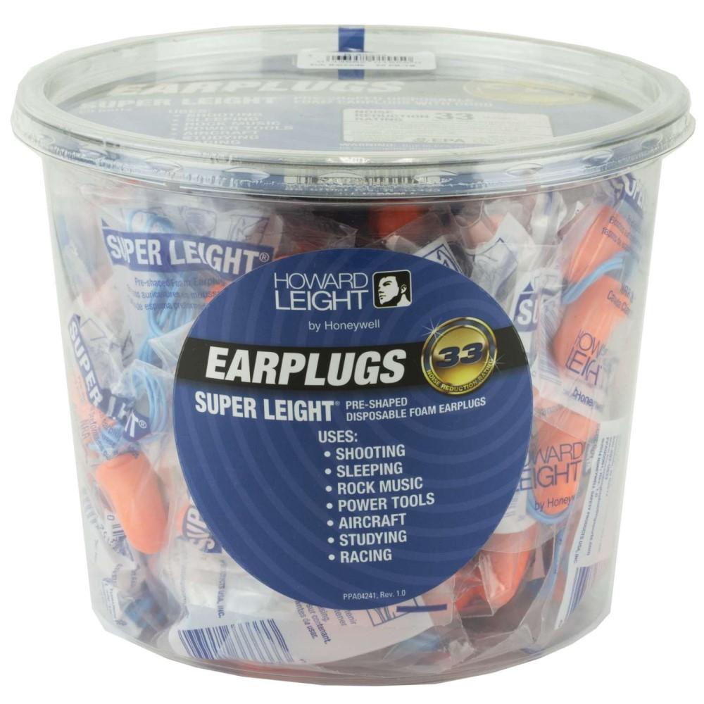 Howard Leight Super Leight 33dB Foam Ear Plugs 50 Pair Corded Tub Coral
