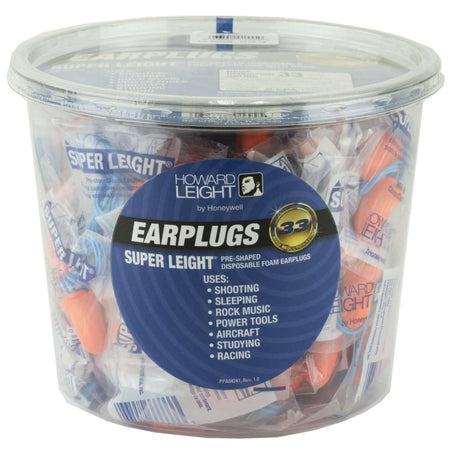Howard Leight Super Leight 33dB Foam Ear Plugs 50 Pair Corded Tub Coral