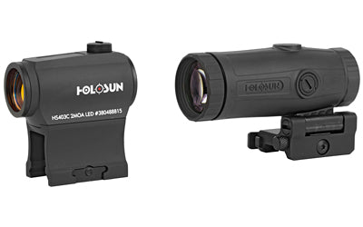 Holosun HS403C Micro Optic with HM3X 3X Flip-to-Side Magnifier Set, 50,000 Hr Battery