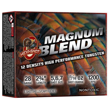 HEVI-Shot 28 Gauge Shotgun Ammo MAGNUM BLEND 2.75 in 15/16 oz #5 / 6 / 7