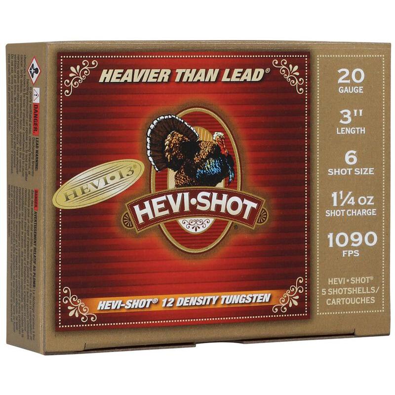 HEVI-Shot 20 Gauge Shotgun Ammo HEVI 13 3 in 1-1/4 oz #6