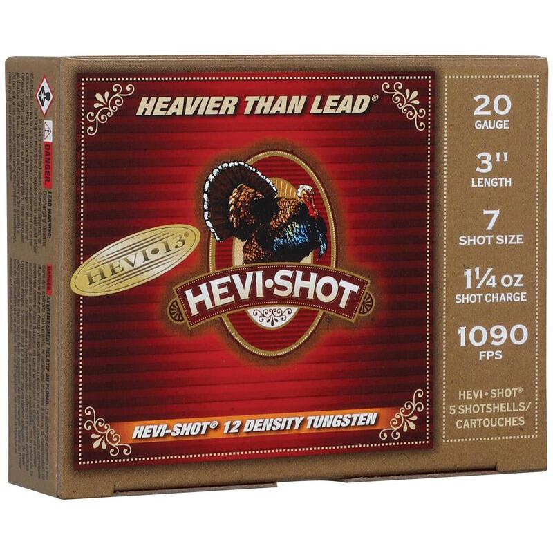 HEVI-Shot 20 Gauge Shotgun Ammo HEVI 13 3 in 1-1/4 oz #7