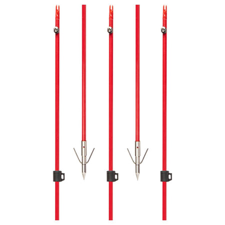 Cajun Bowfishing Fiberglass Arrow Piranha Long Barb XT with Nock Slide and Stop