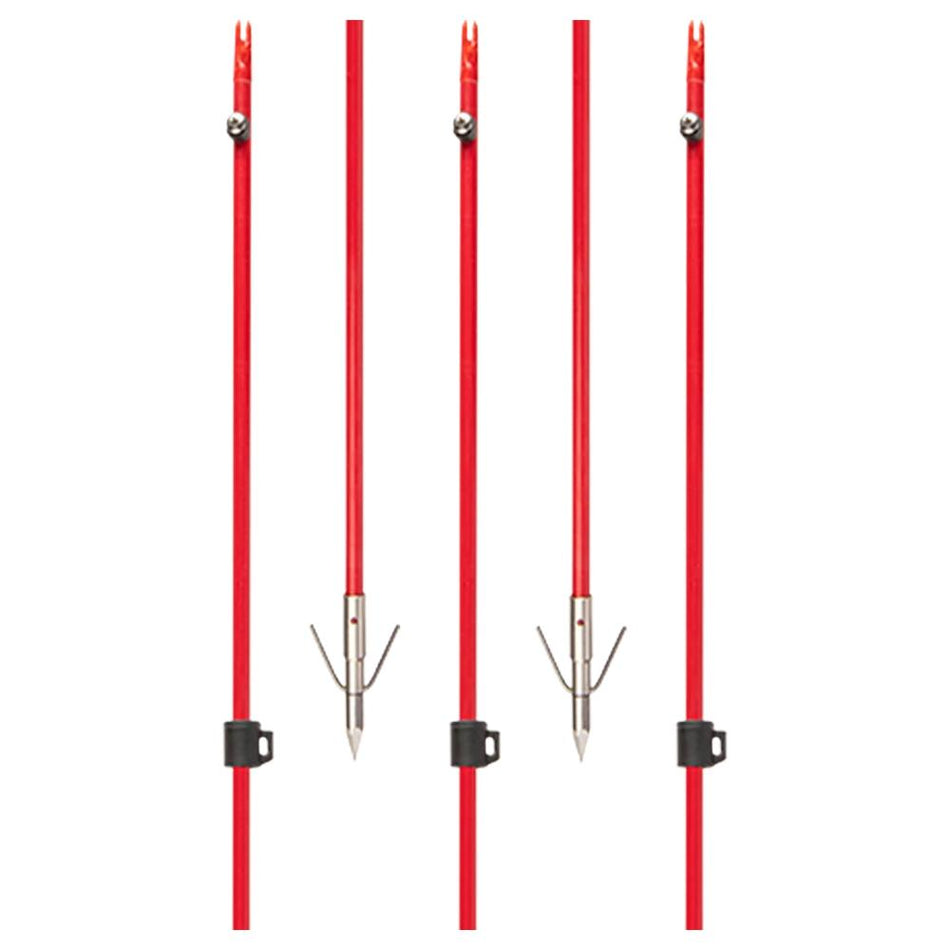 Cajun Bowfishing Fiberglass Arrow Piranha Long Barb XT with Nock Slide and Stop